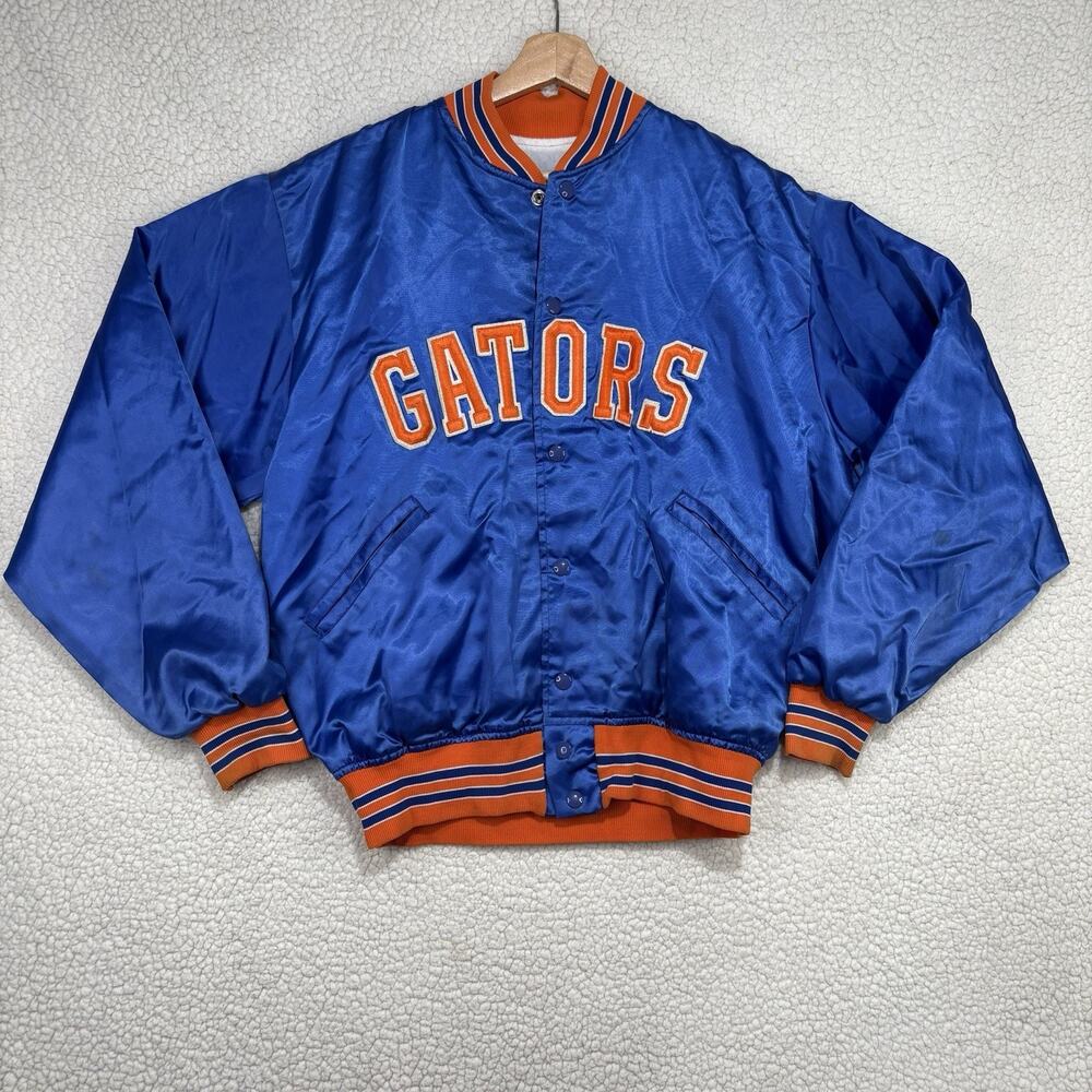 Vtg Florida Gators Top of the Line FELCO Satin Varsity Jacket L USA Union Made